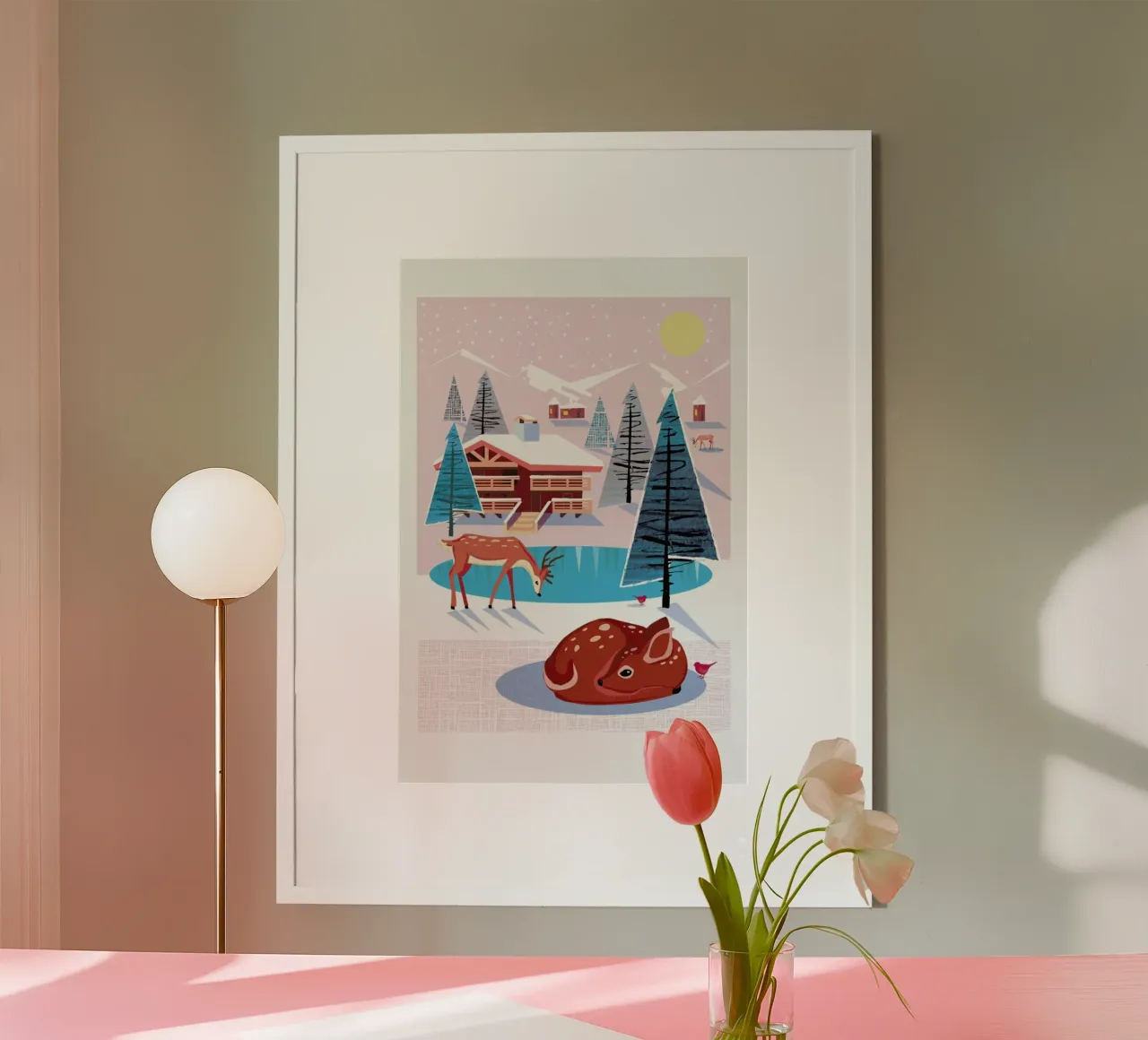 Deer poster con telaio in alluminio da Rocket68