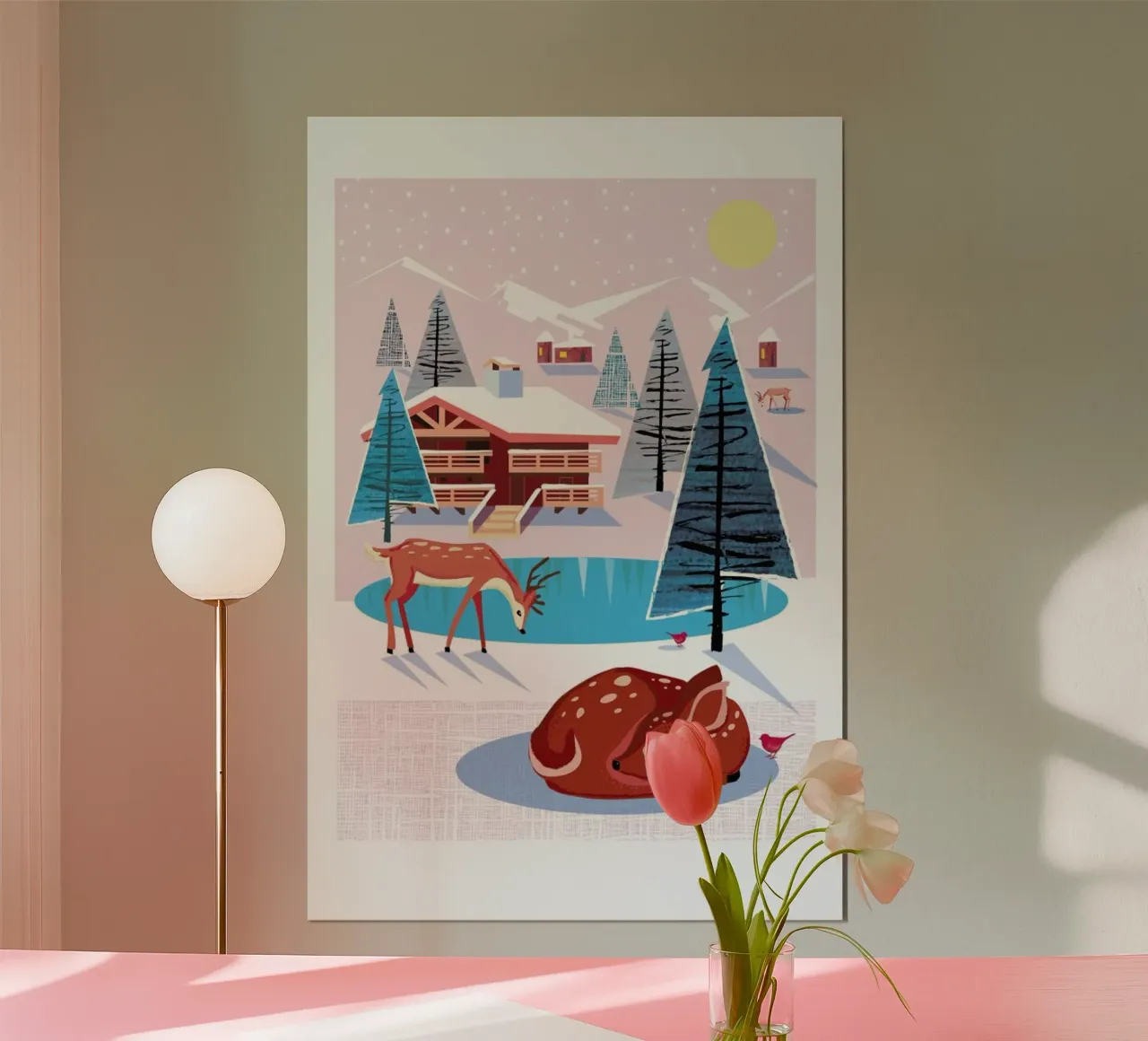 Deer poster con telaio in alluminio da Rocket68