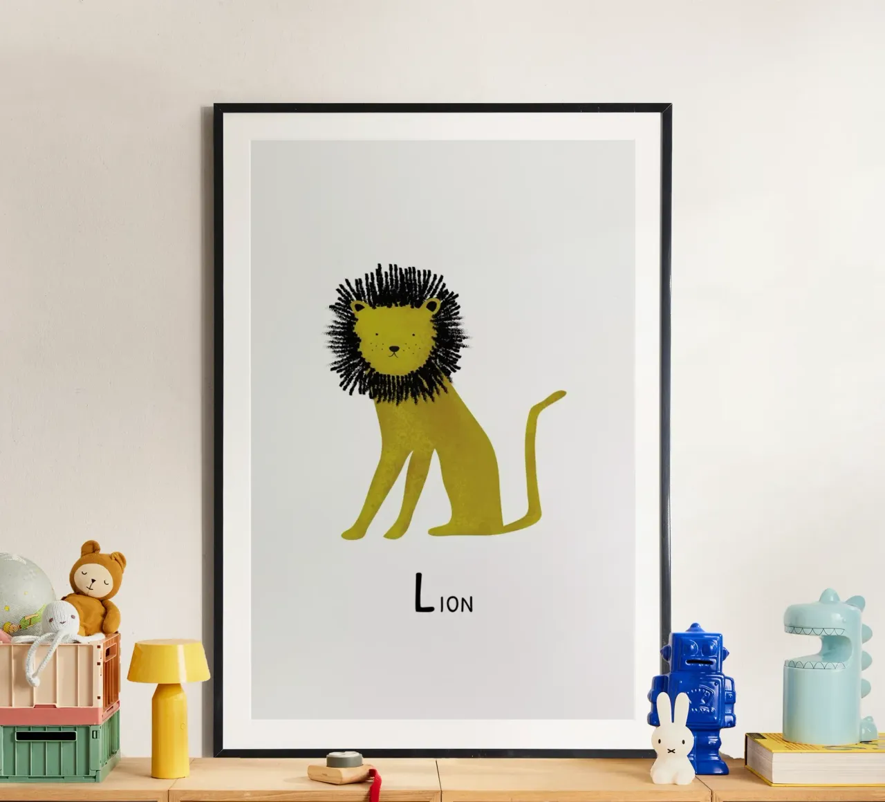 Lion poster con telaio in plastica da Little Flourishes