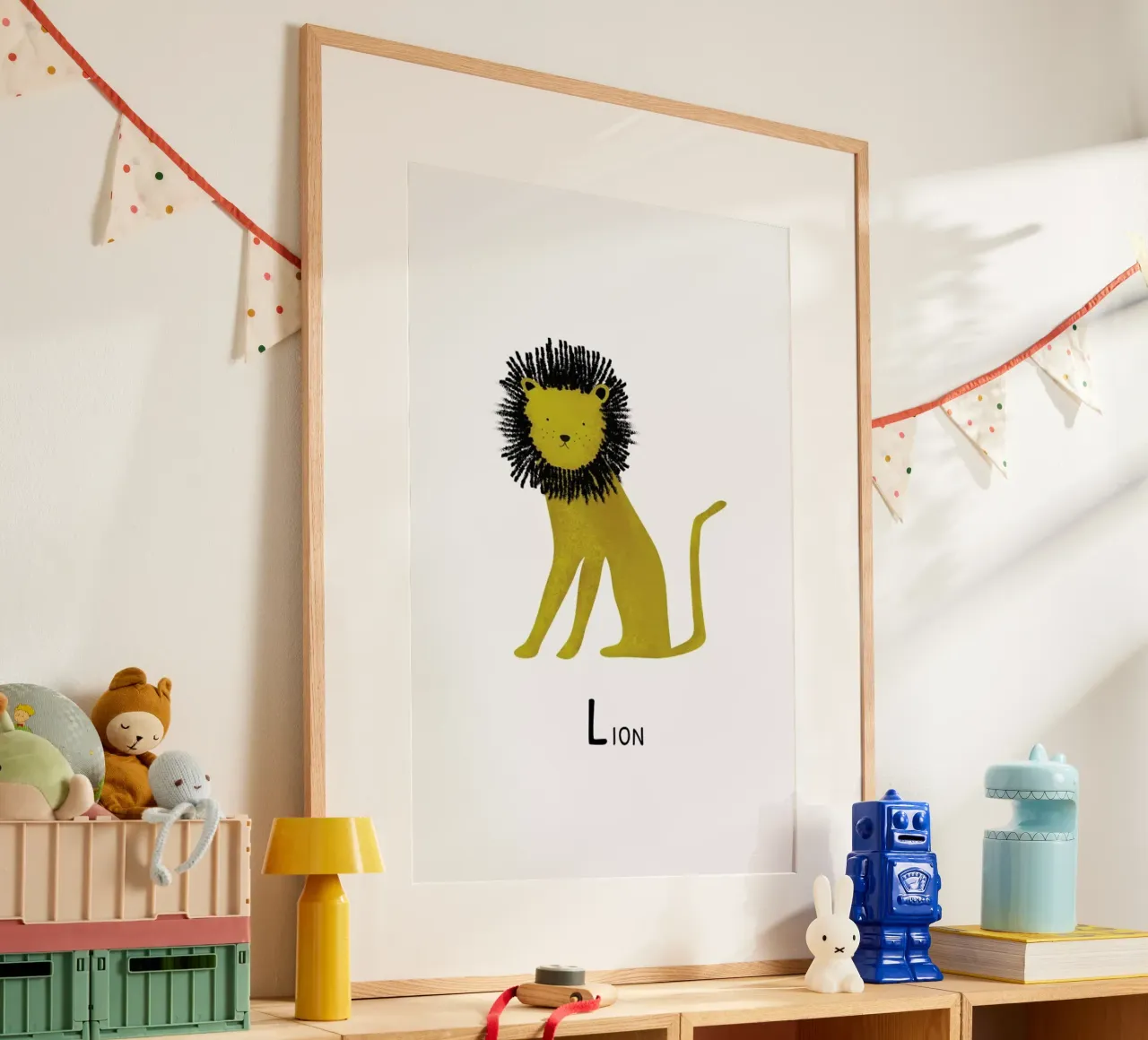 Lion poster con telaio in plastica da Little Flourishes