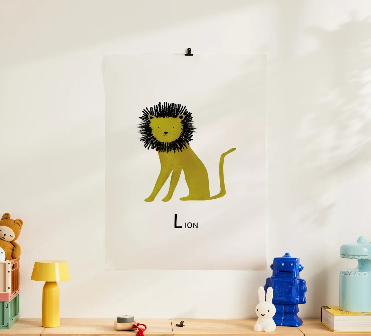 Lion poster con telaio in plastica da Little Flourishes