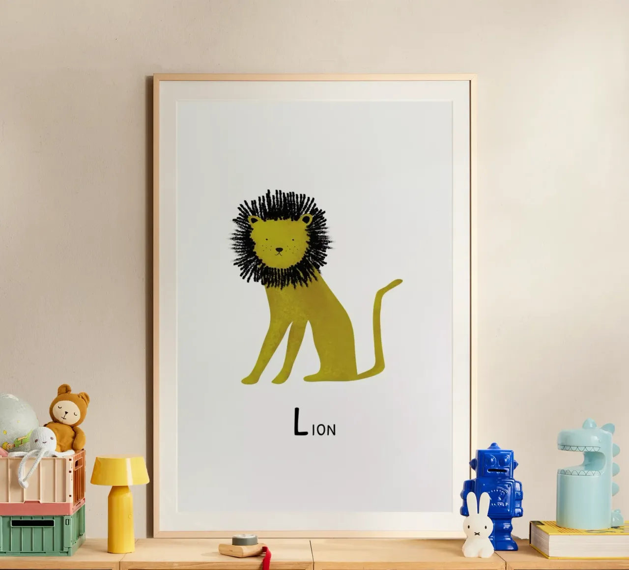 Lion poster con telaio in plastica da Little Flourishes