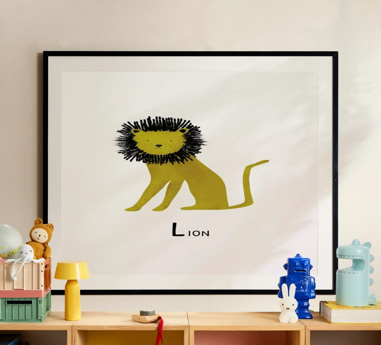 Lion poster con telaio in plastica da Little Flourishes