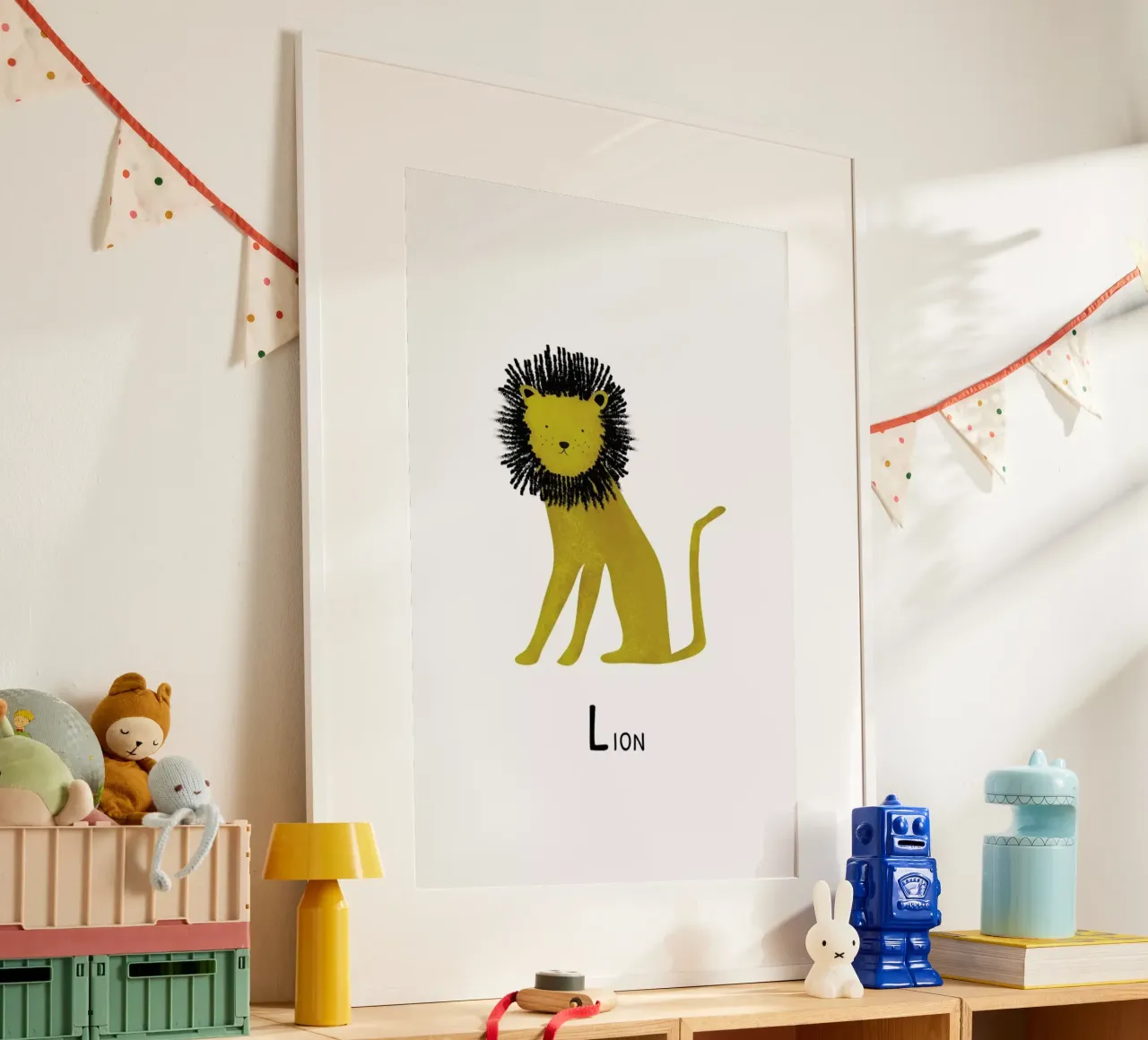 Lion poster con telaio in plastica da Little Flourishes