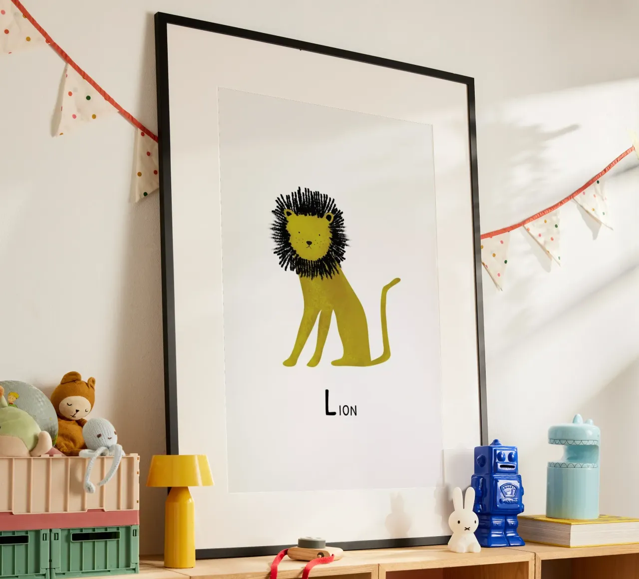 Lion poster con telaio in plastica da Little Flourishes