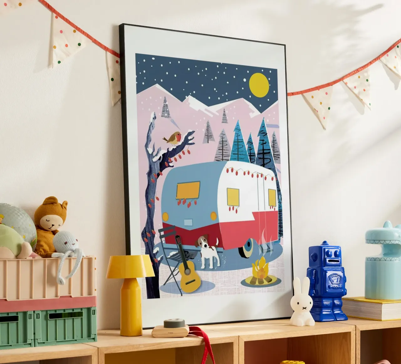 Winter Dog And Caravan panneau forex de Rocket68