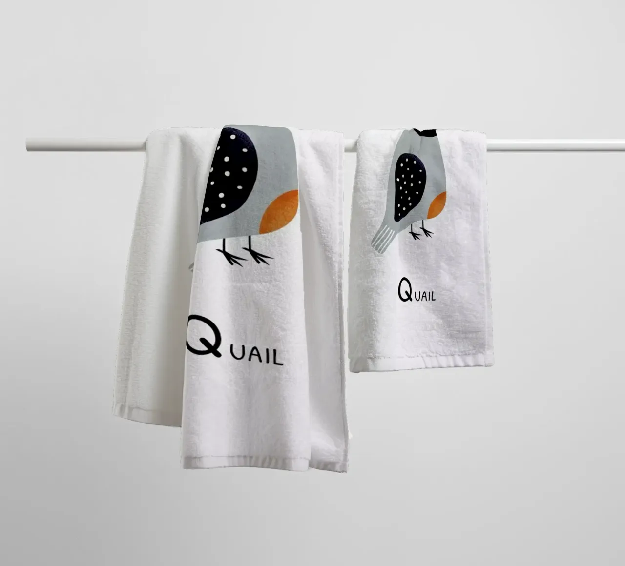 Quail asciugamano da bagno da Little Flourishes