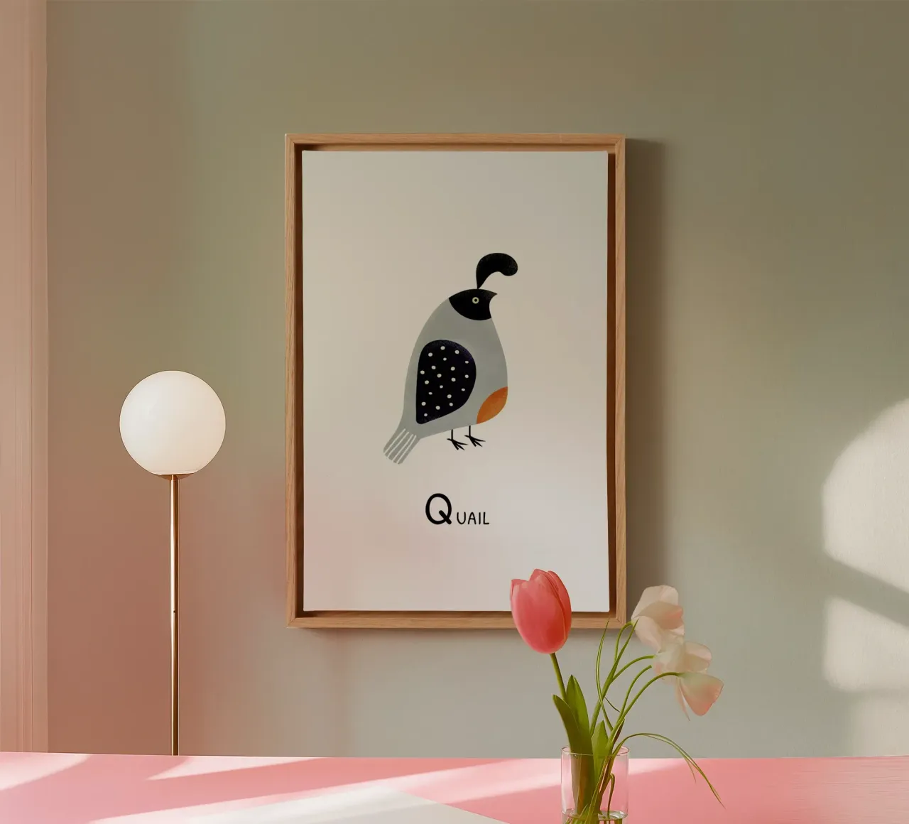 Quail canvas by Little Flourishes