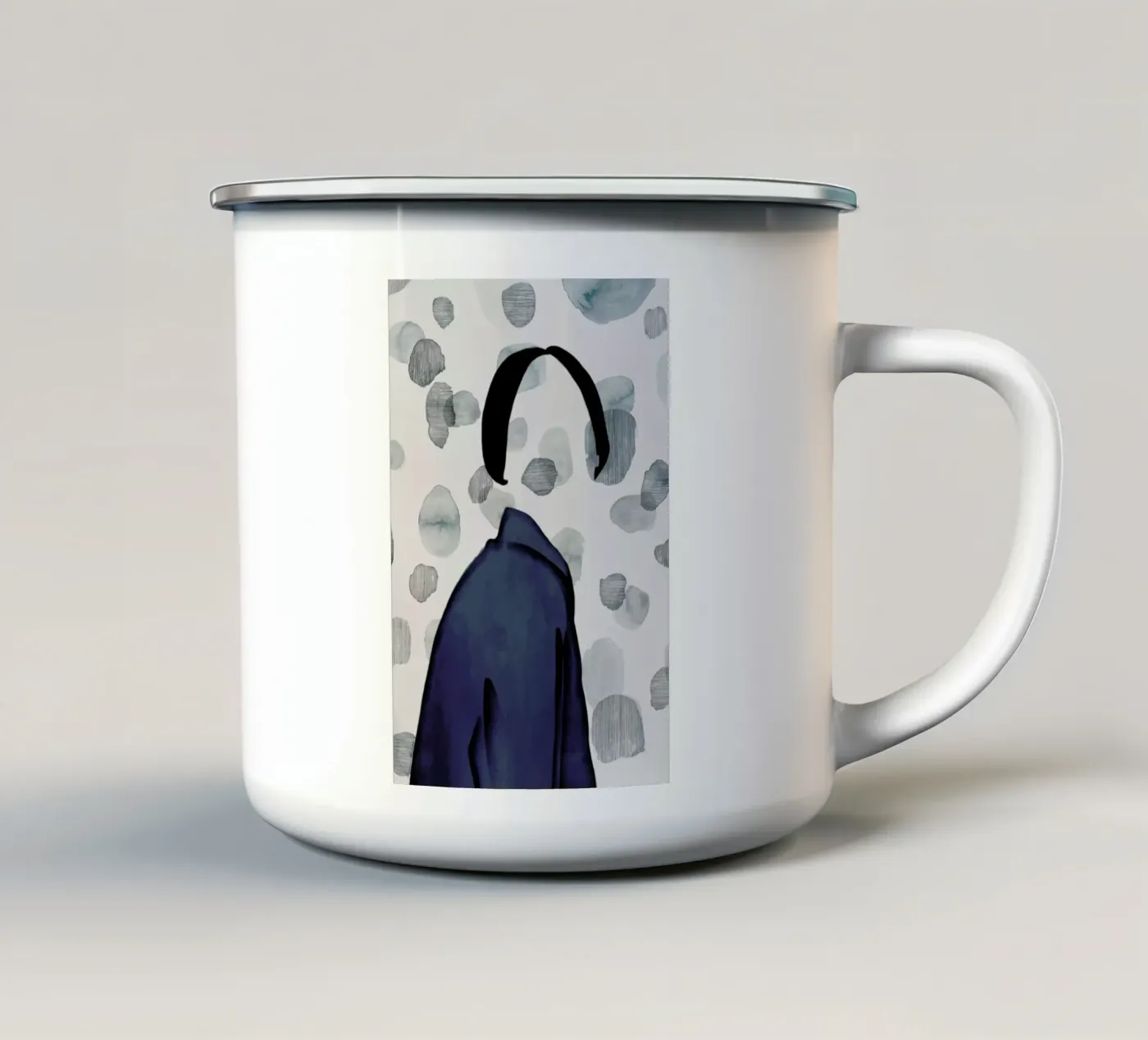 Void enamel mug by Ramona Russu