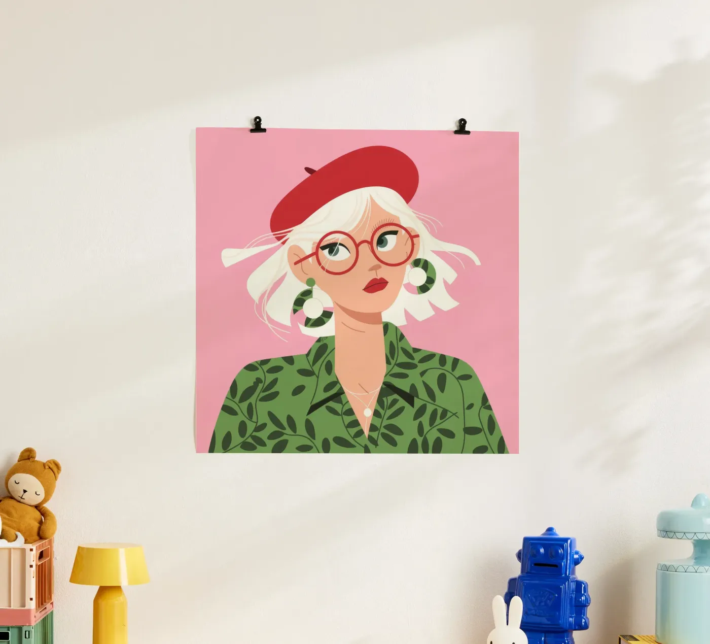 Berretto rosso chic poster da Color Oblivion