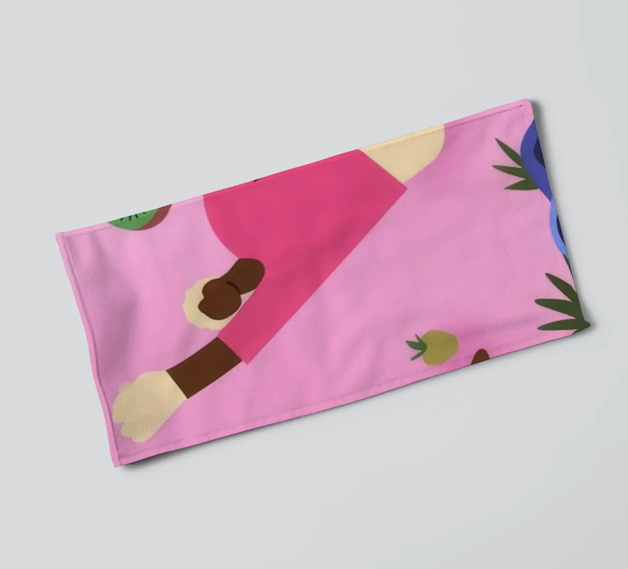 Speelse Aardbeiendans badhanddoek van Color Oblivion