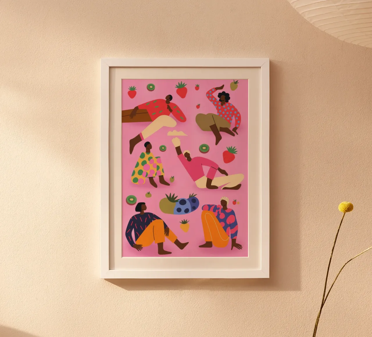 Speelse Aardbeiendans poster van Color Oblivion
