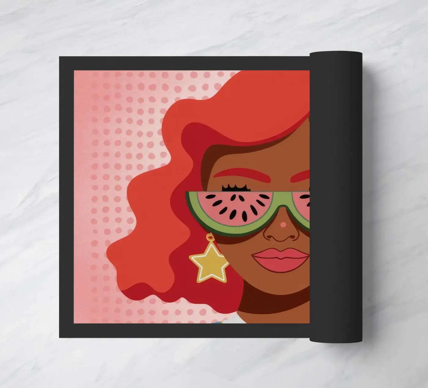 Fiery Red Curls doormat by Color Oblivion