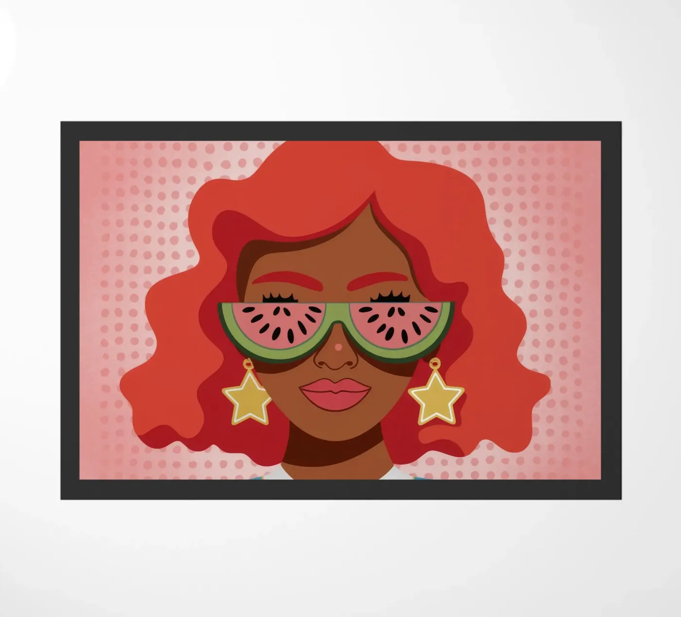 Fiery Red Curls doormat by Color Oblivion