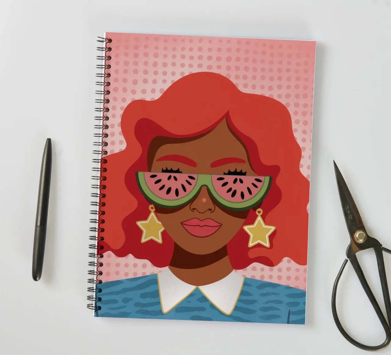 Fiery Red Curls spiral notebook by Color Oblivion