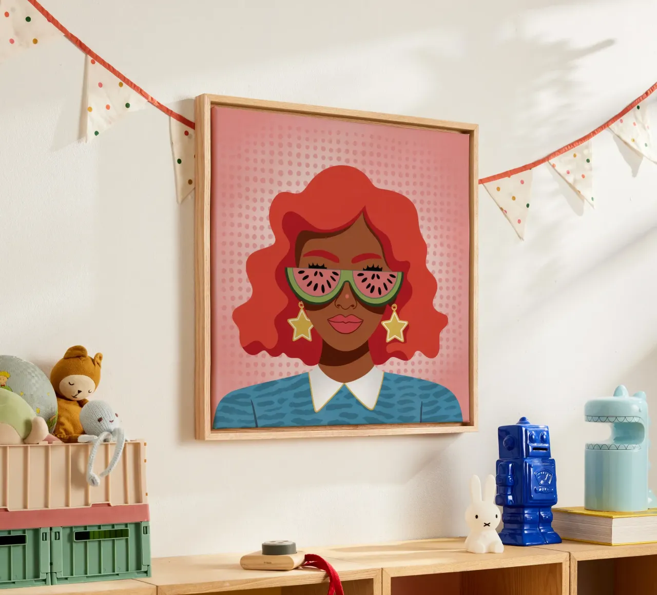 Fiery Red Curls canvas by Color Oblivion
