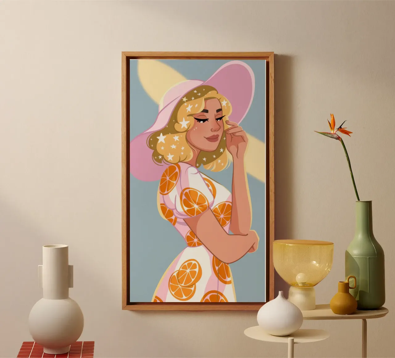 Citrus Summer Glow canvas with Floater frame by Color Oblivion