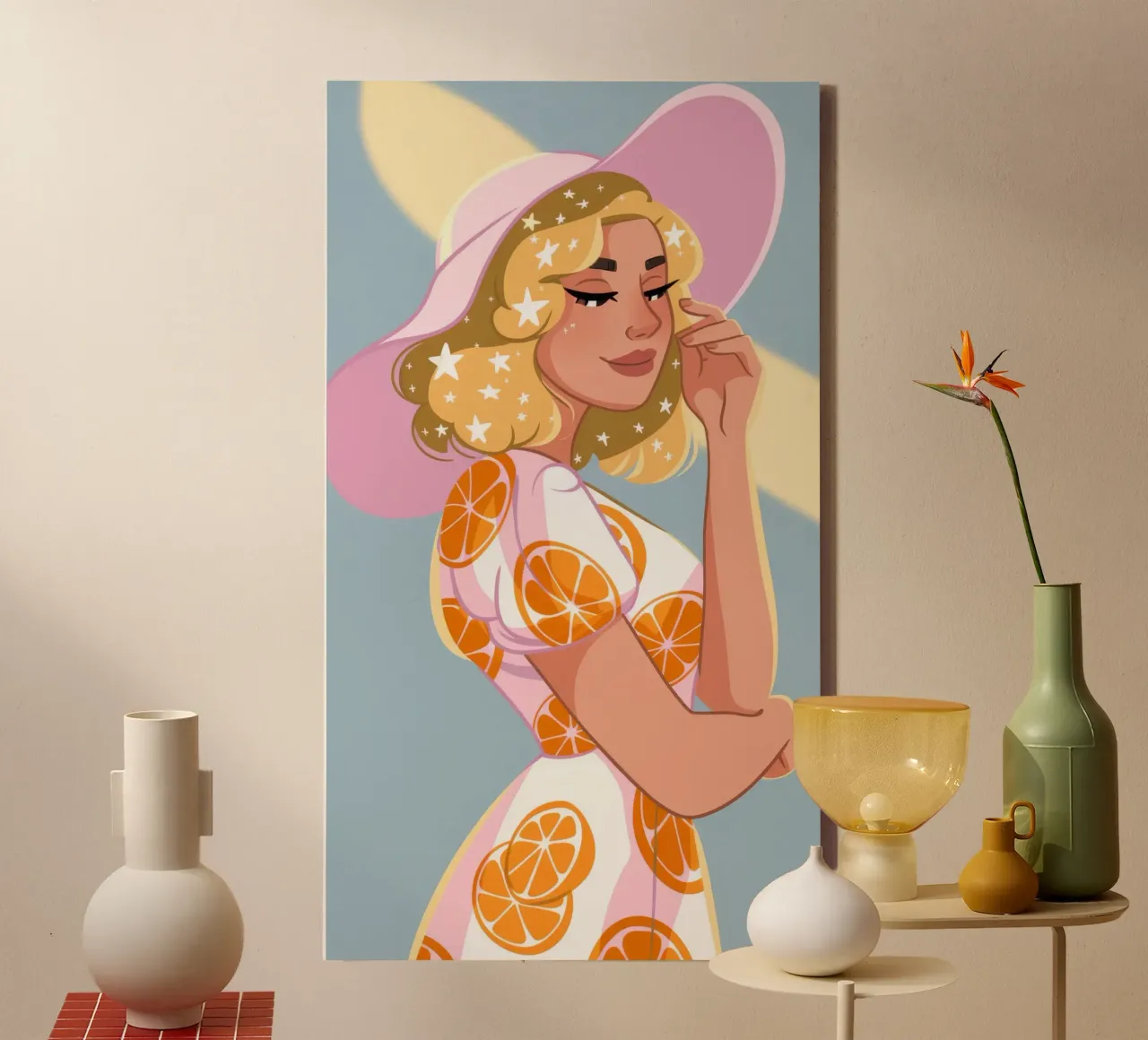 Citrus Summer Glow canvas with Floater frame by Color Oblivion