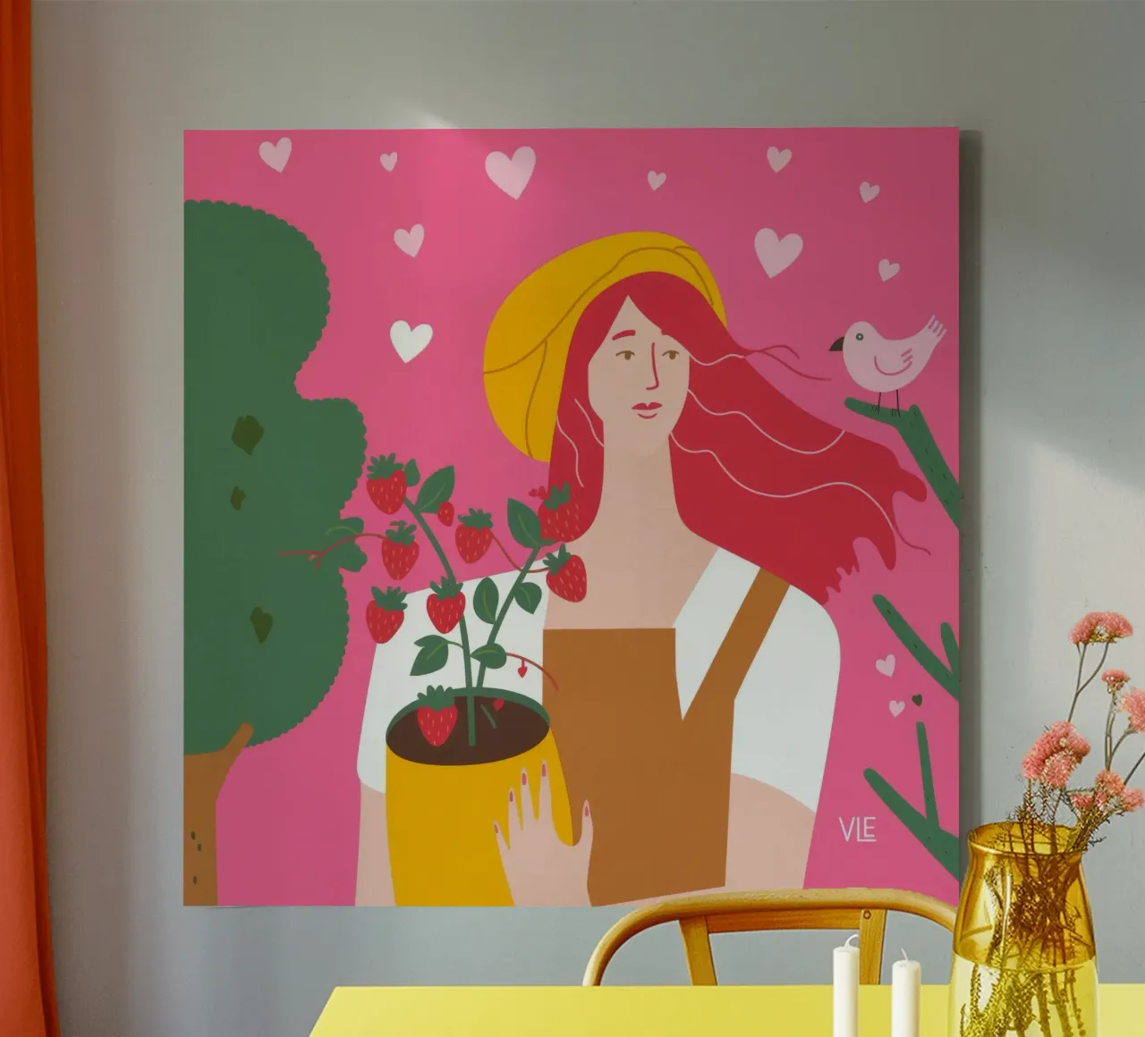 Grillig tuinplezier canvas met Baklijst van Color Oblivion