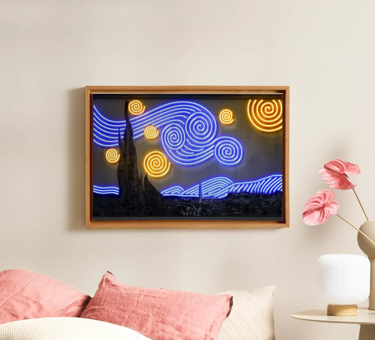Starry Night Leinwand mit Schattenfugenrahmen von Octavian