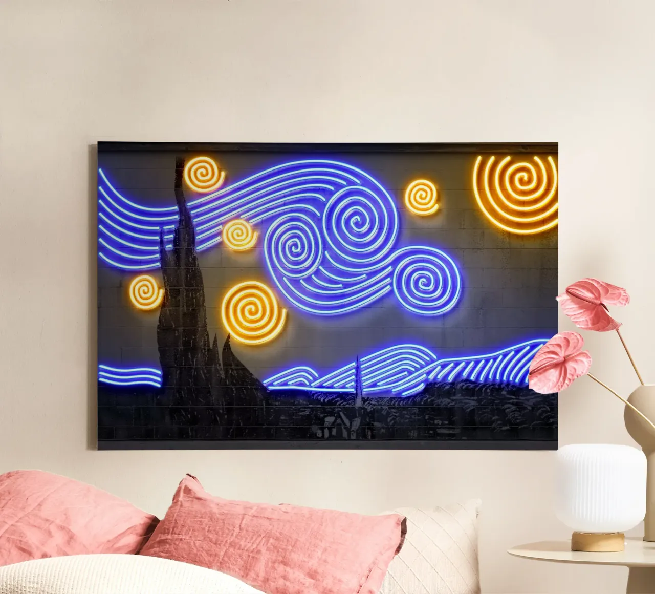 Starry Night Leinwand mit Schattenfugenrahmen von Octavian