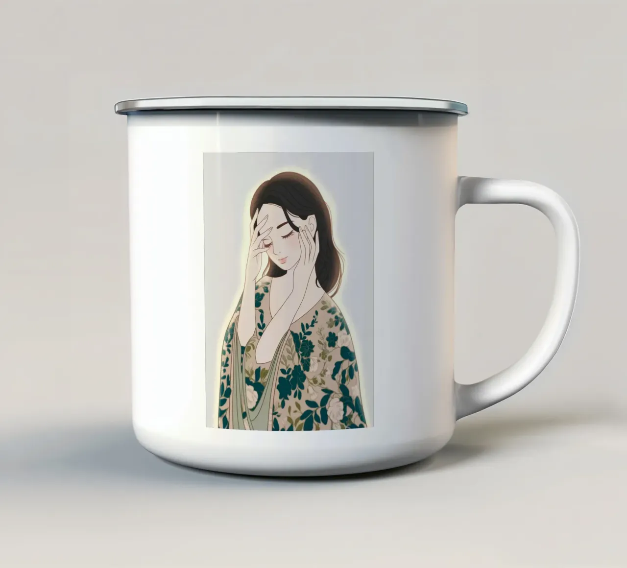 Eleganza floreale mistica tazza in smalto da Color Oblivion