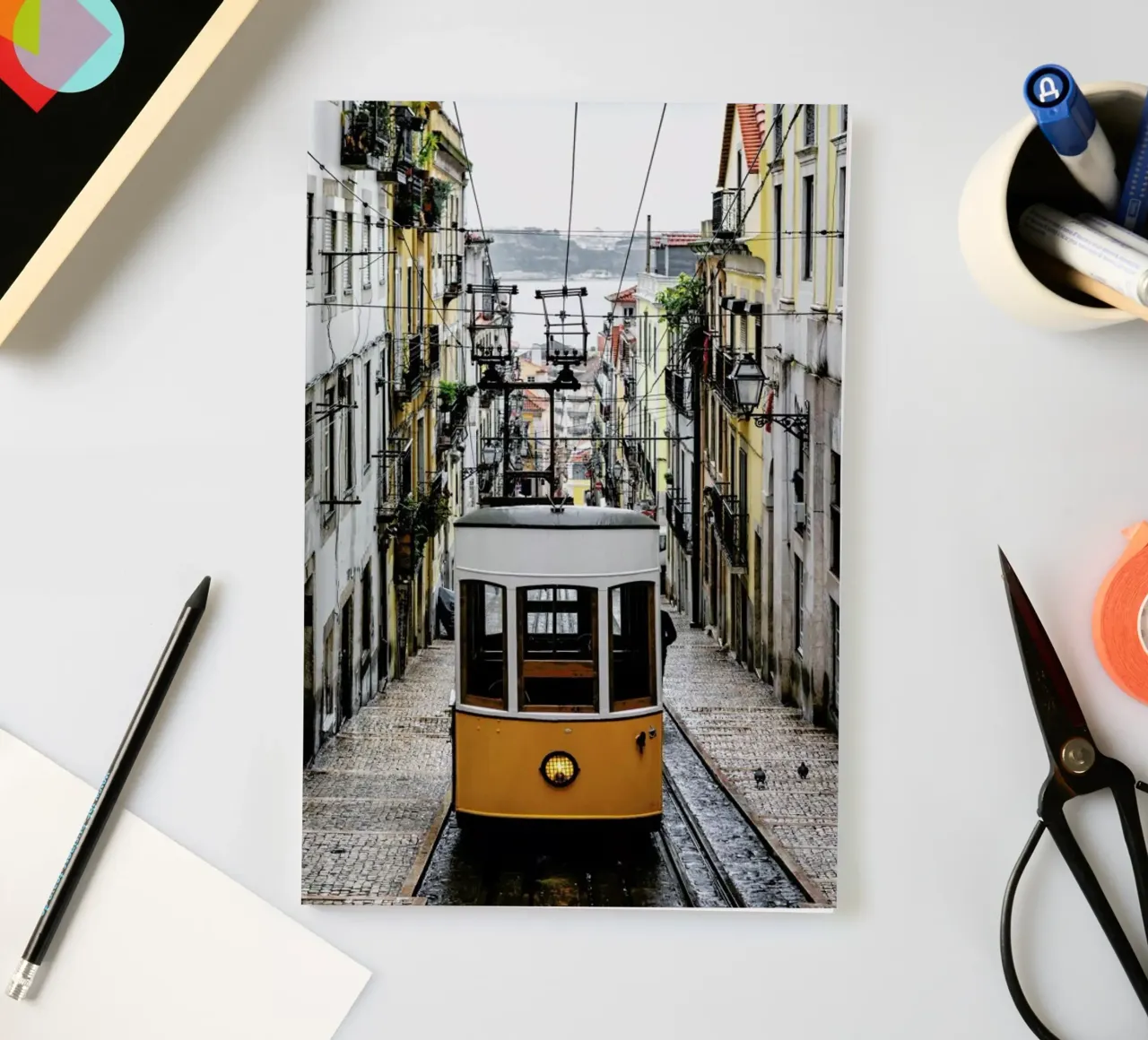Yellow Tram notebook by EyeEm Mobile GmbH