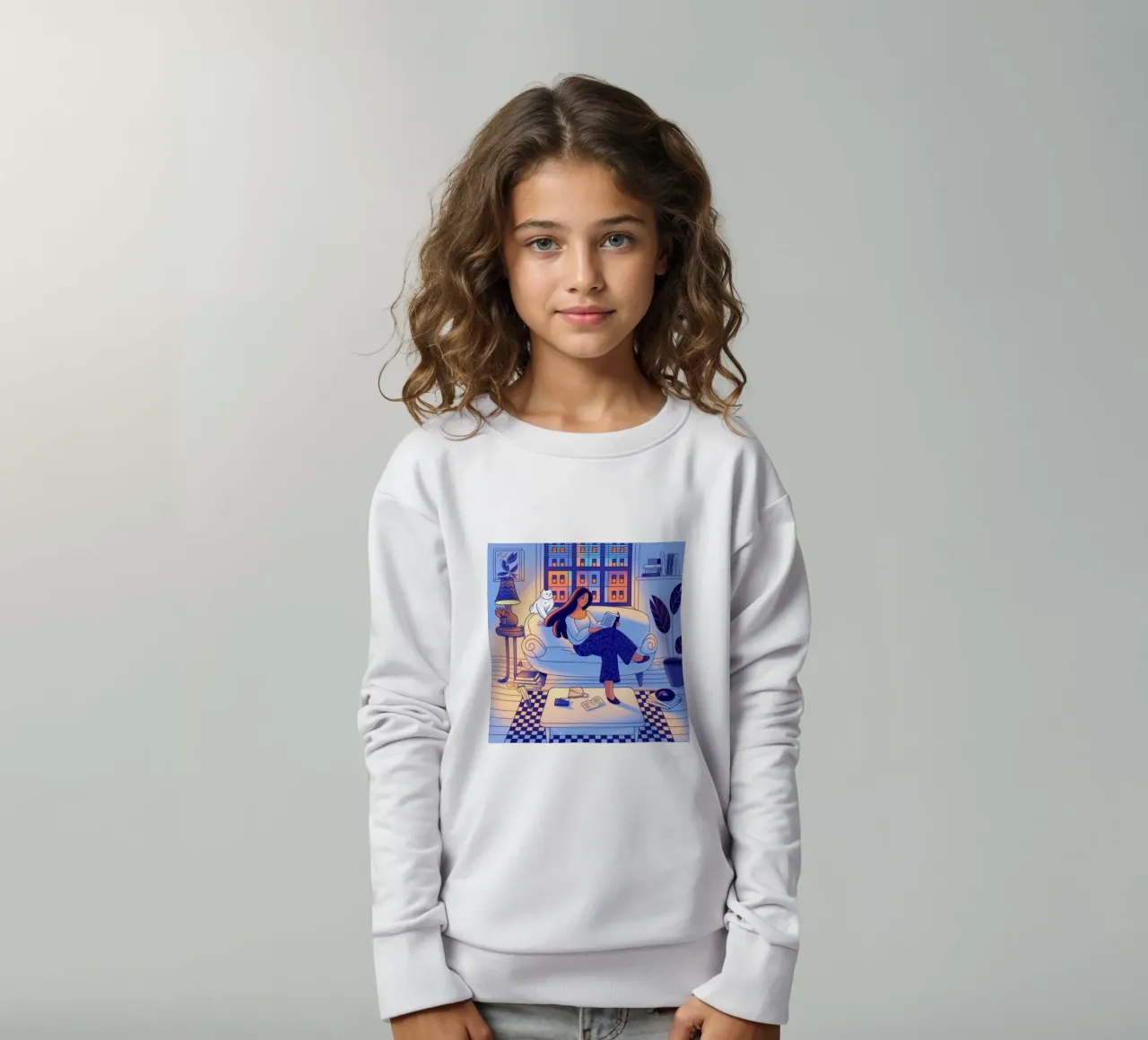 Coin lecture confortable sweat enfant de Color Oblivion