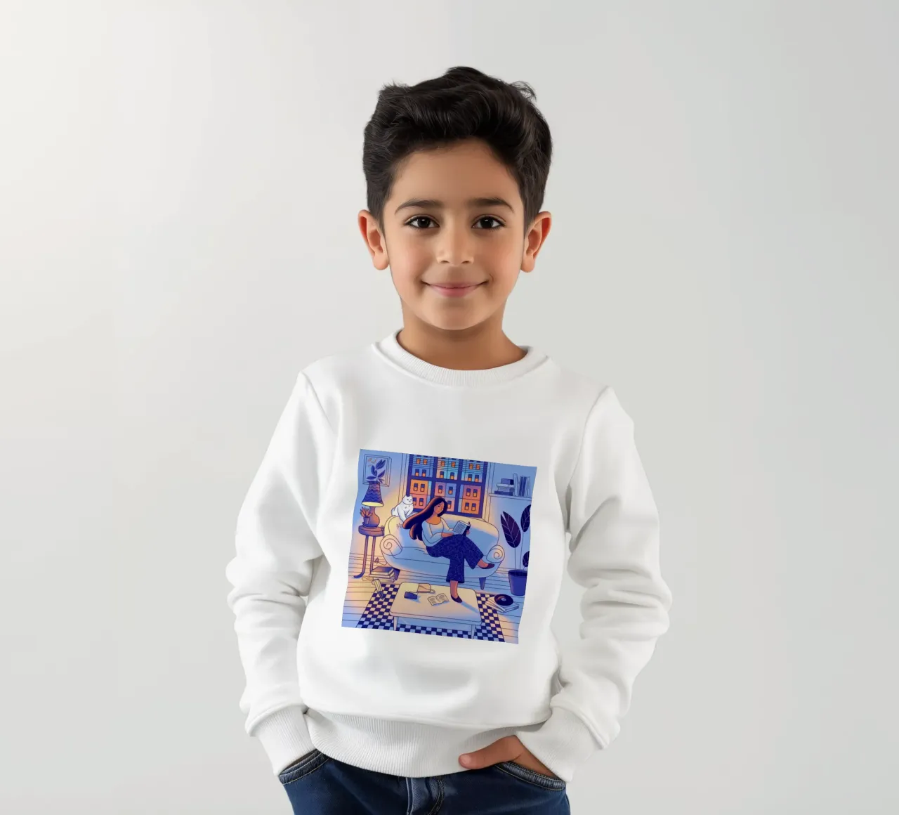 Coin lecture confortable sweat enfant de Color Oblivion
