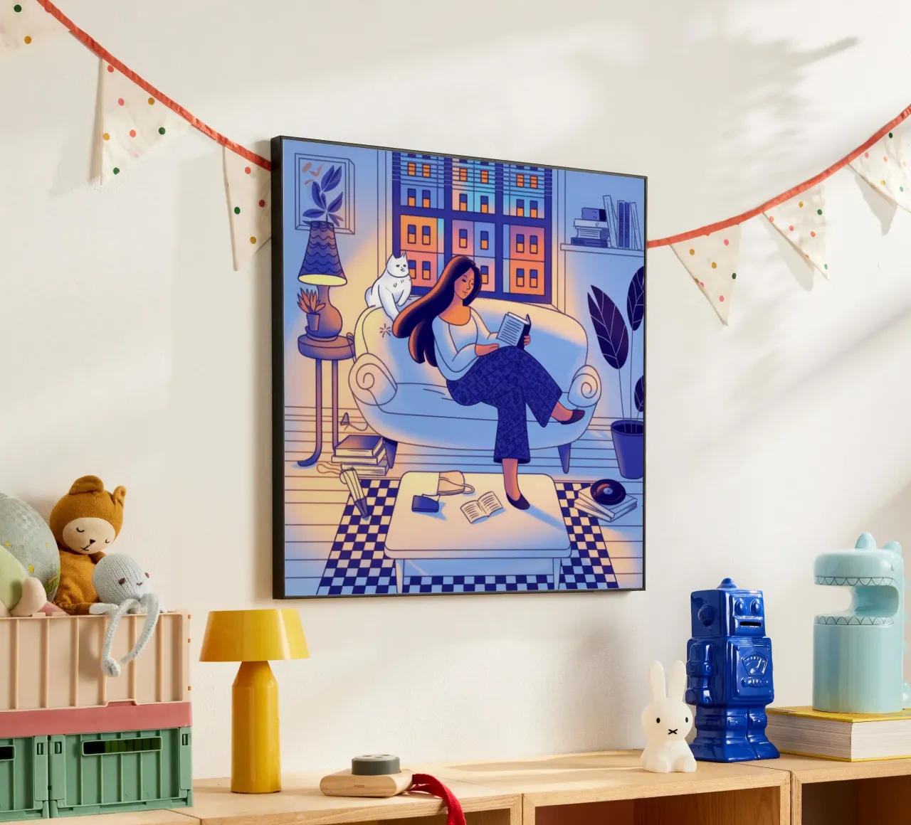 Cozy Reading Nook alu-dibond by Color Oblivion