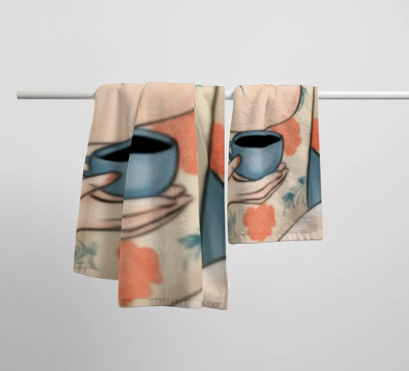 Tranquil Tea Time towel by Color Oblivion
