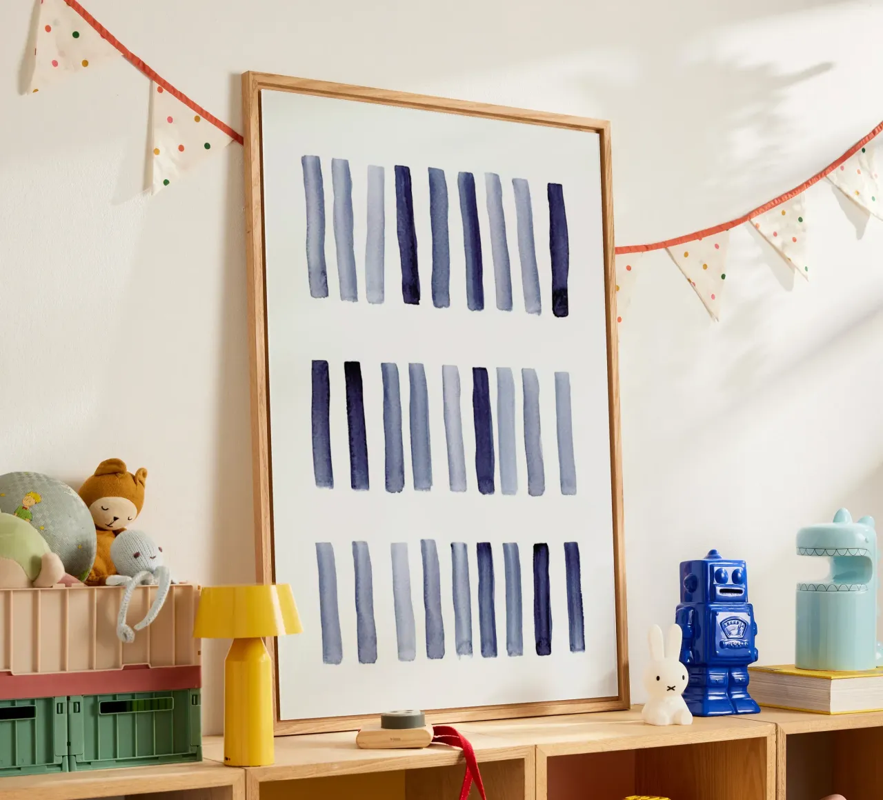 Blaue Striche plexiglass da Mia Nissen