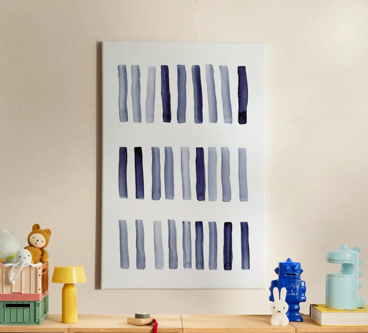 Blaue Striche tela da Mia Nissen