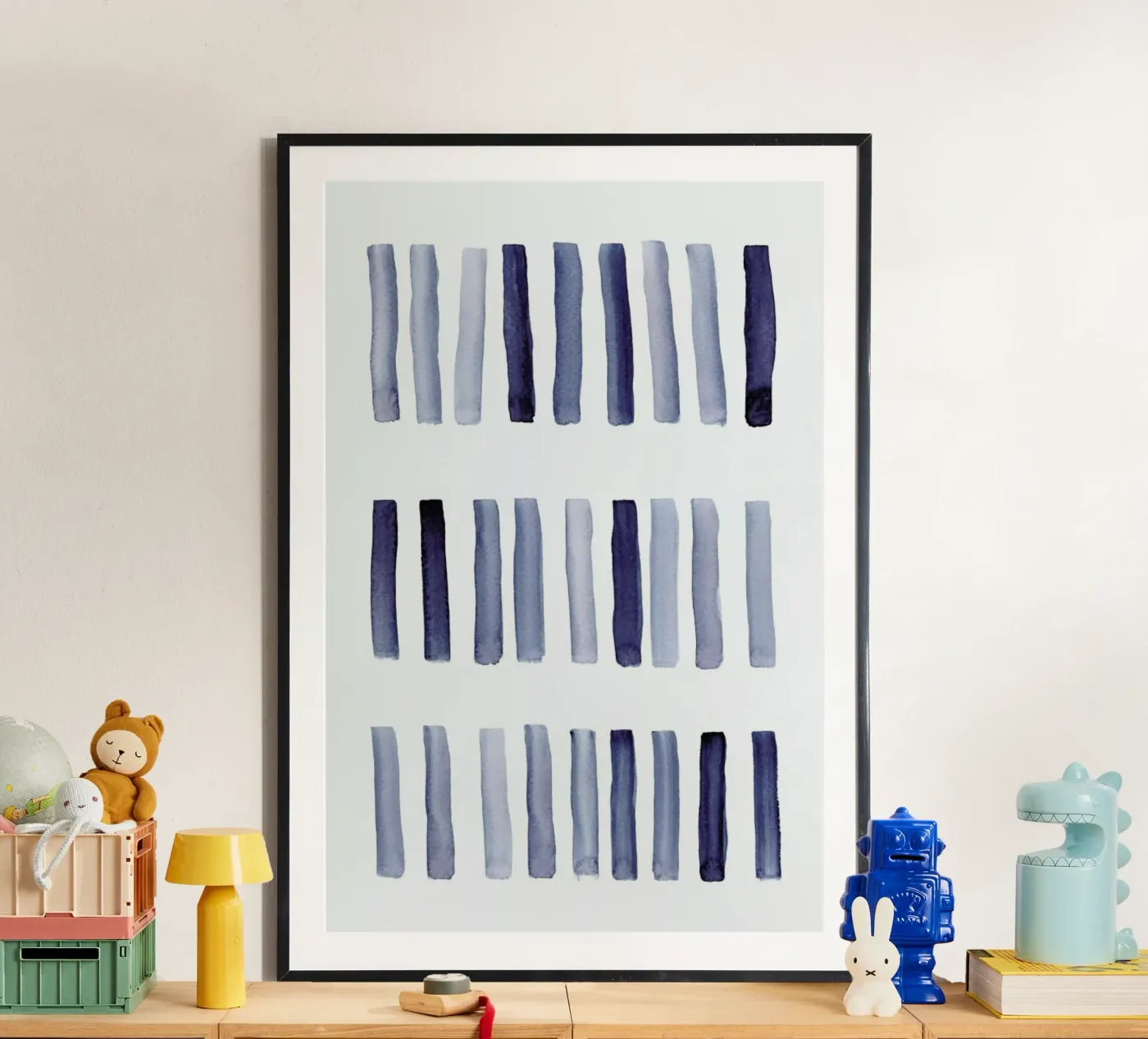 Blaue Striche poster da Mia Nissen