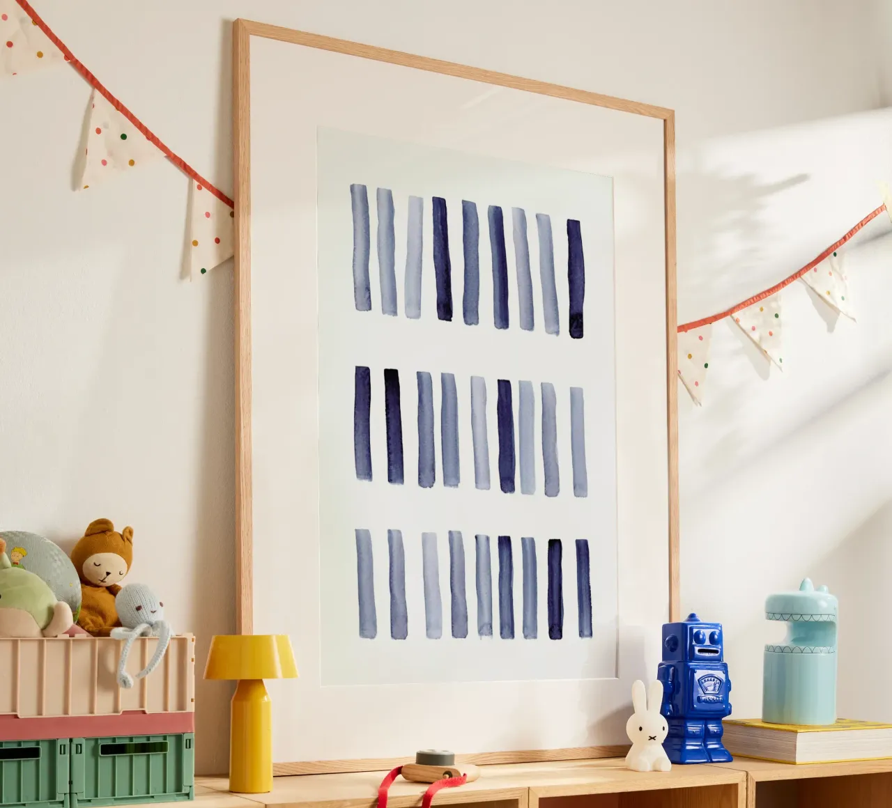 Blaue Striche carta hahnemühle da Mia Nissen