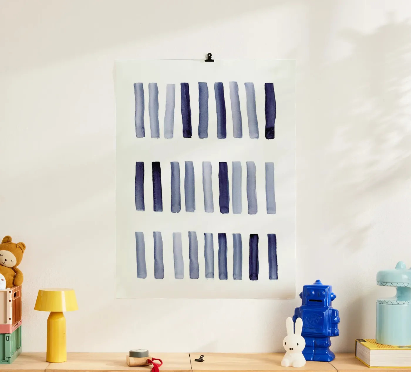 Blaue Striche poster da Mia Nissen