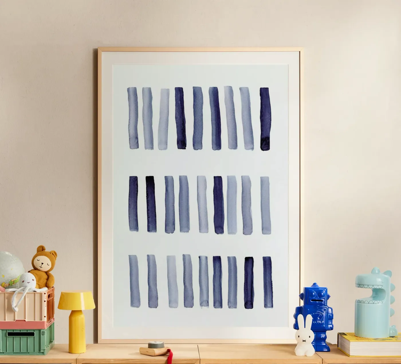 Blaue Striche poster da Mia Nissen