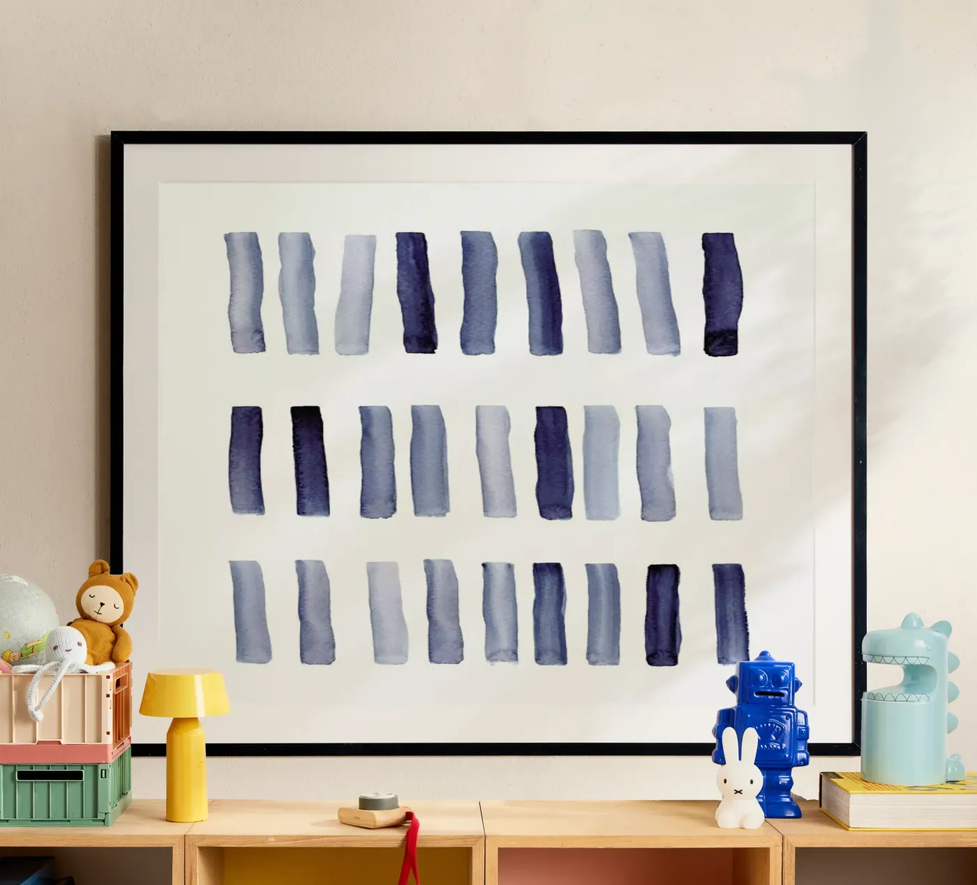 Blaue Striche poster da Mia Nissen