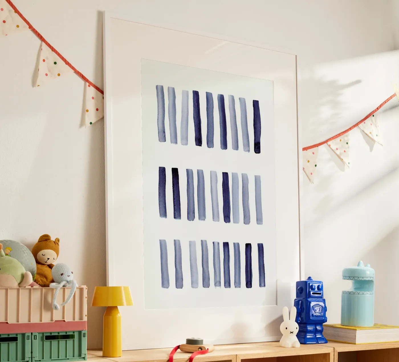 Blaue Striche poster da Mia Nissen