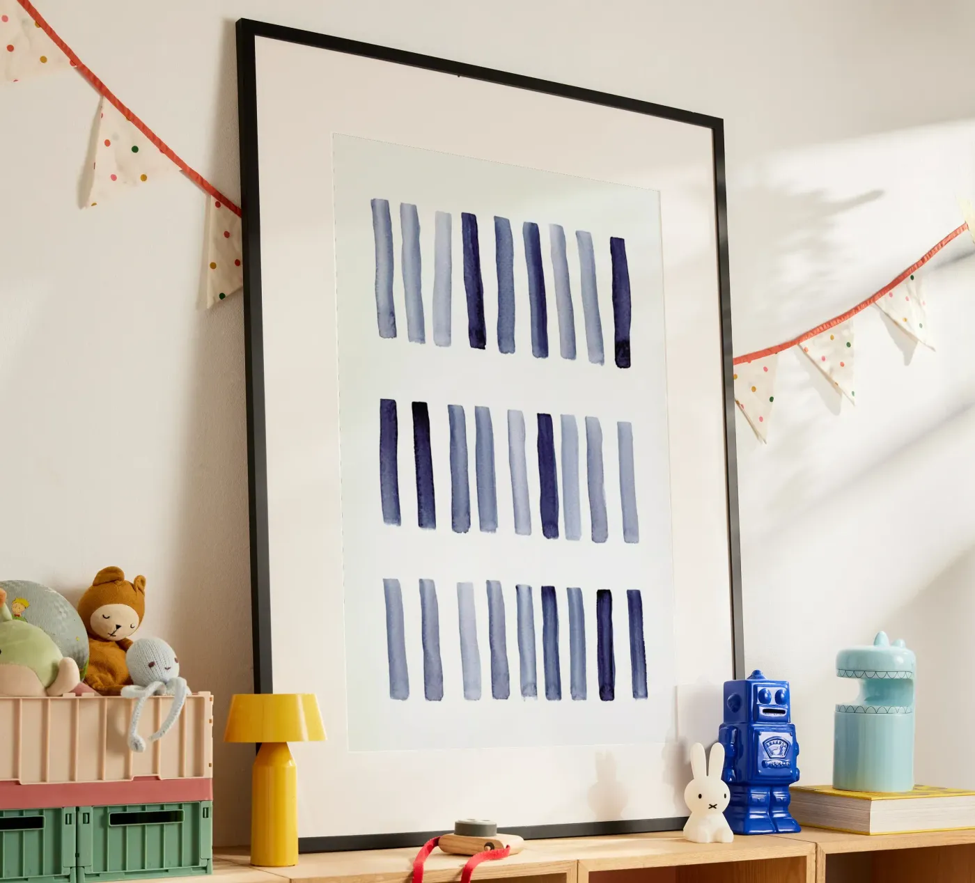 Blaue Striche poster da Mia Nissen