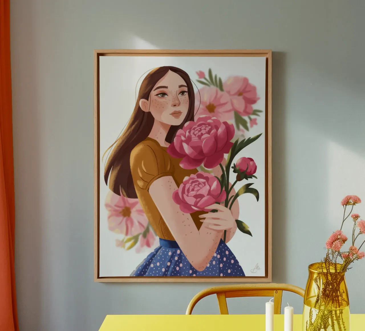 Abbraccio di bellezza in fiore tela con Cornice a cassetta da Color Oblivion