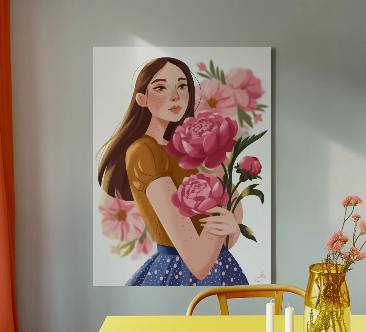 Abbraccio di bellezza in fiore tela con Cornice a cassetta da Color Oblivion