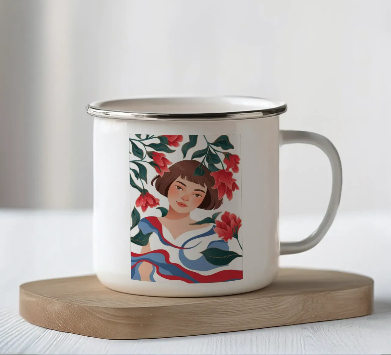 Vibrant Floral Harmony enamel mug by Color Oblivion