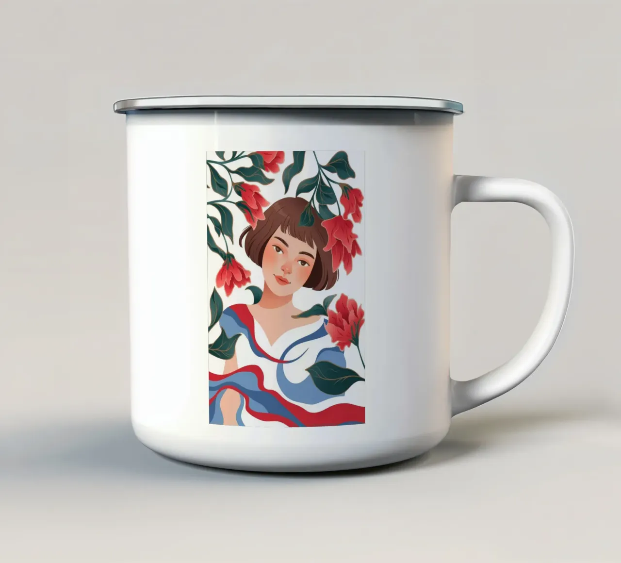 Vibrant Floral Harmony enamel mug by Color Oblivion