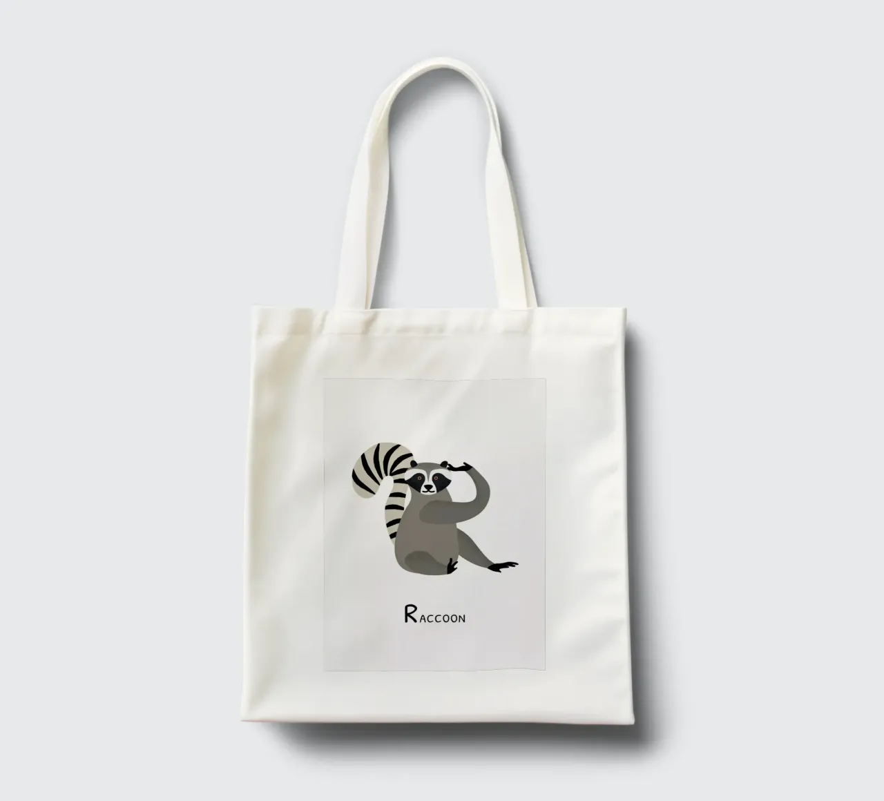 R for Raccoon tote bag de Little Flourishes