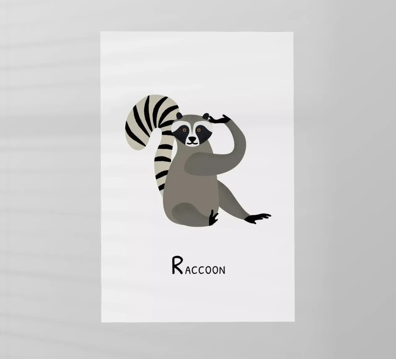 R for Raccoon pellicola backlit da Little Flourishes