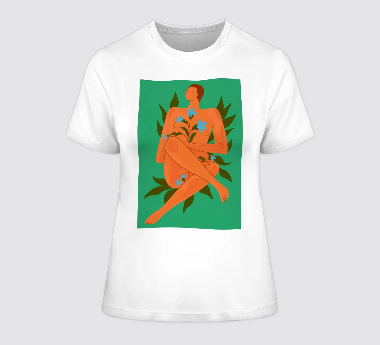 Botanical Nude Essence women's fitted t-shirt by Color Oblivion