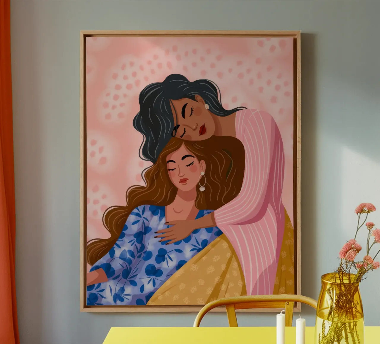 Tenero abbraccio d'amore tela da Color Oblivion