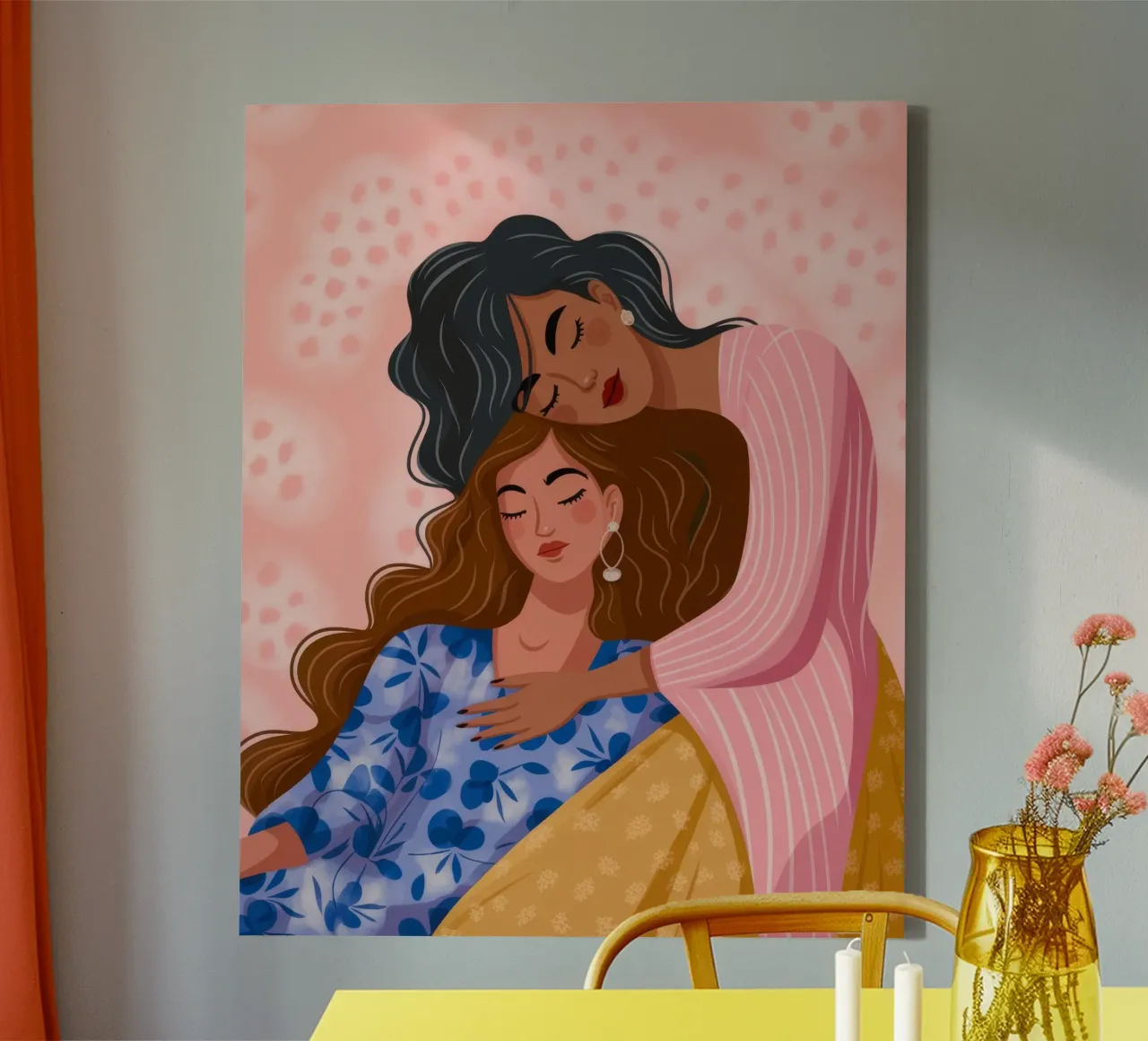 Tenero abbraccio d'amore tela da Color Oblivion