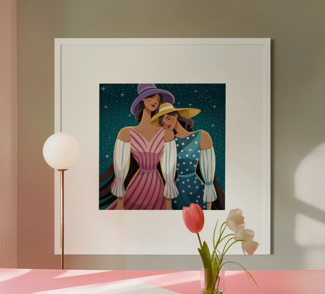 Un lien d'amitié intemporel poster avec cadre en plastique de Color Oblivion